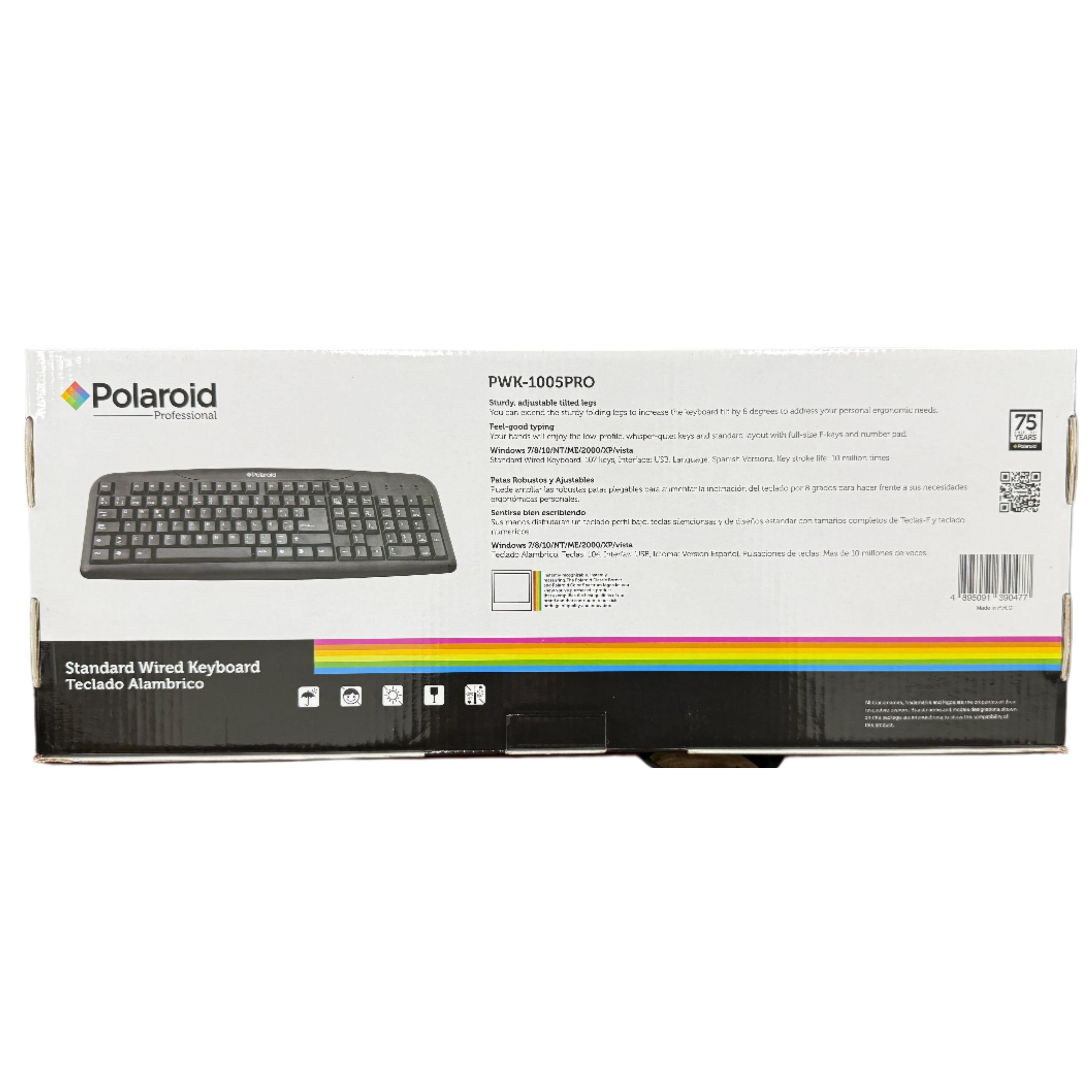 Wholesale-Polaroid PWK1005PRO Wired Keyboard 107-Key-Electro Vision Inc
