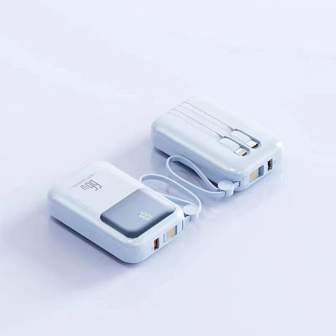 Wholesale-Power Bank - 10,000 mAh - Wireless Charger with Built in Cables (Type C + Lightning)-Electro Vision Inc
