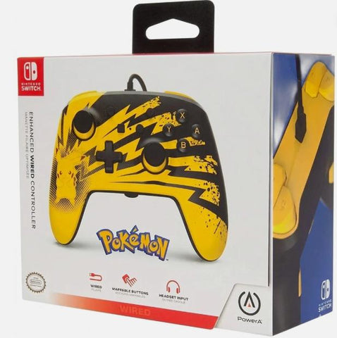 Wholesale-PowerA 1516985 Enhanced Wired Controller for Nintendo Switch - Pikachu Lightning-Switch Controller-Electro Vision Inc