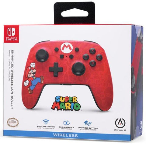 Wholesale-PowerA 1525741-01 Enhanced Wireless Controller for Nintendo Switch - Here We Go Mario (US)-Switch Controller-Electro Vision Inc