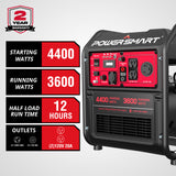 Wholesale-PowerSmart PS-4400W Gasoline Inverter Generator for Outdoor and Home Use,EPA Compliant - 4400-Watt-Electro Vision Inc