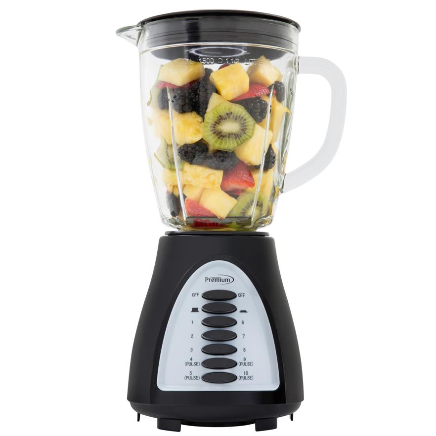 Wholesale-Premium PB380 Blender w/ 10 Speeds + Pulse, Glass Jar, 1.5L, Stainless Steel Blades-Blender-Electro Vision Inc