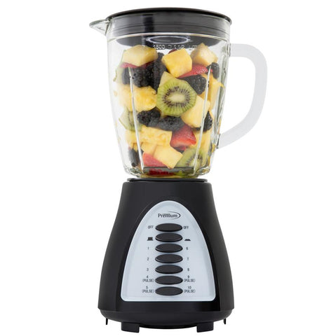 Wholesale-Premium PB380 Blender w/ 10 Speeds + Pulse, Glass Jar, 1.5L, Stainless Steel Blades-Blender-Electro Vision Inc