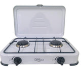Wholesale-Premium PPS25 Portable Gas Stove 2 Burner - White-Portable Stove-Electro Vision Inc
