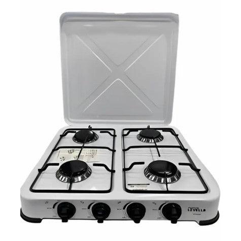 Wholesale-Premium PPS45 Portable Gas Stove 4 Burner - White-Portable Stove-Electro Vision Inc