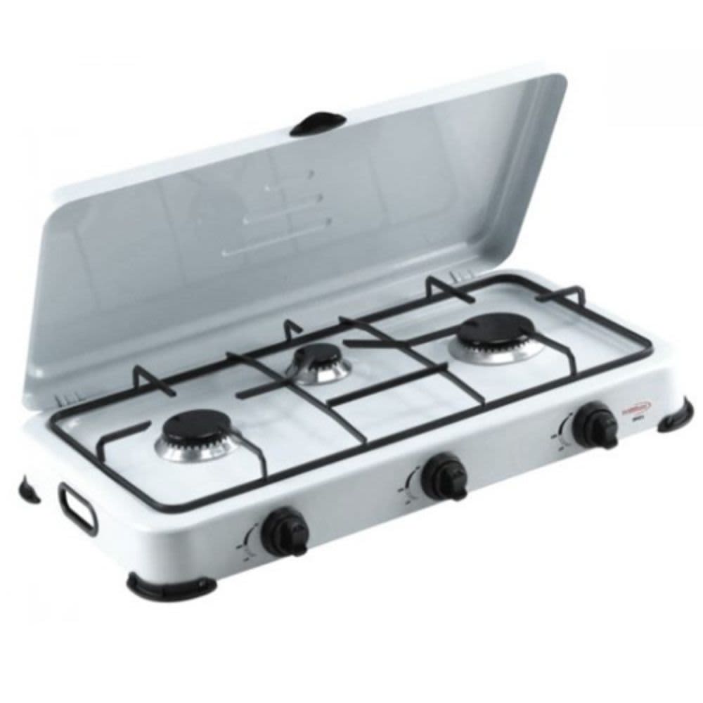 Wholesale-Premium Portable Gas Stove 3 Burner White-Electro Vision Inc