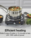 Wholesale-Proctor Silex 34108 Countertop Electric Single Burner - Black-Electric Burner-Electro Vision Inc