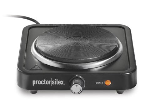 Wholesale-Proctor Silex 34108 Countertop Electric Single Burner - Black-Electric Burner-Electro Vision Inc