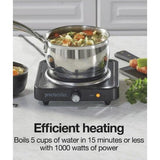 Wholesale-Proctor Silex 34108 Smooth Top Electric Single Burner - Black-Electric Burner-Electro Vision Inc