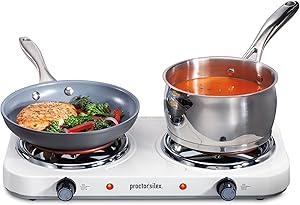 Wholesale-Proctor Silex 34115 Double Burner Cooktop-Electro Vision Inc