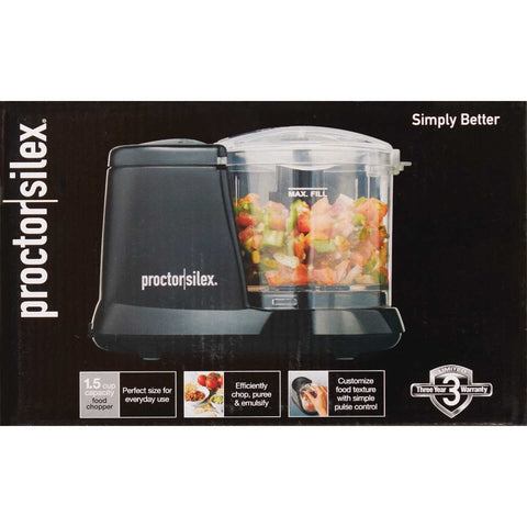 Wholesale-Proctor Silex 72507 Food Chopper 1.5 Cup Black-Food Chopper & Processor-Electro Vision Inc