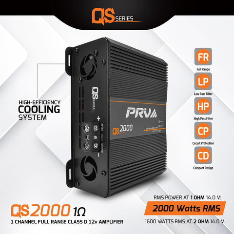 Wholesale-Prv QS2000 Audio 1 Ohm 1-Channel Full-Range Amplifier 2000w-Electro Vision Inc
