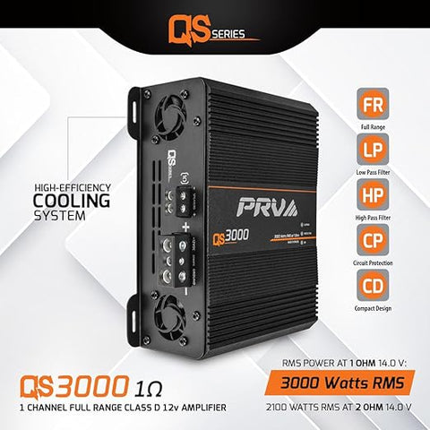 Wholesale-Prv QS3000 Audio 1-Ohm 1-Channel Full-Range Amplifier-Electro Vision Inc