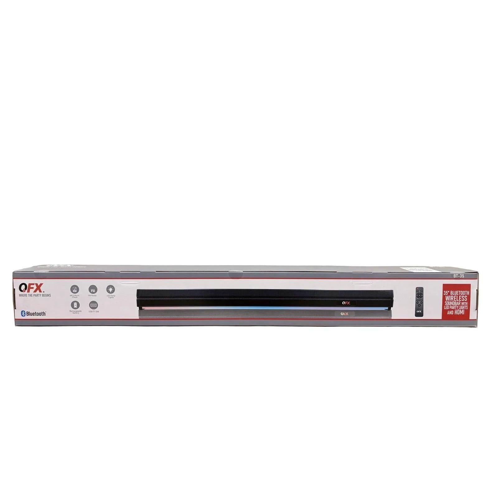 Wholesale-QFX BT35 Dual 35" Rechargeable Bluetooth Soundbar-Soundbar-Electro Vision Inc