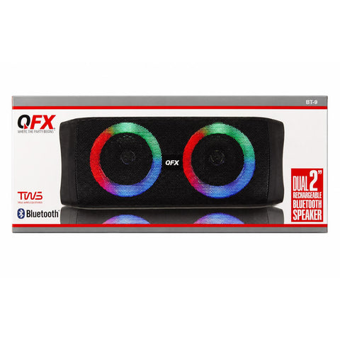 Wholesale-QFX BT9 Dual 2" Rechargeable Bluetooth Speaker-Bluetooth Speaker-Electro Vision Inc