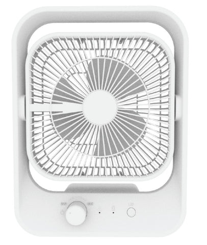 Wholesale-QFX FB82WHT Desktop Fan ,2 Night Lights 3-Speed 8"-Fan-Electro Vision Inc