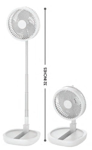 Wholesale-QFX FB84WHT Desktop or Standing Fan with Night Light 3-Speed 8"-Fan-Electro Vision Inc