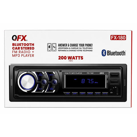 Wholesale-QFX FX180 Bluetooth Car Stereo FM Radio + MP3 Player 200 Watts-Stereo FM-Electro Vision Inc