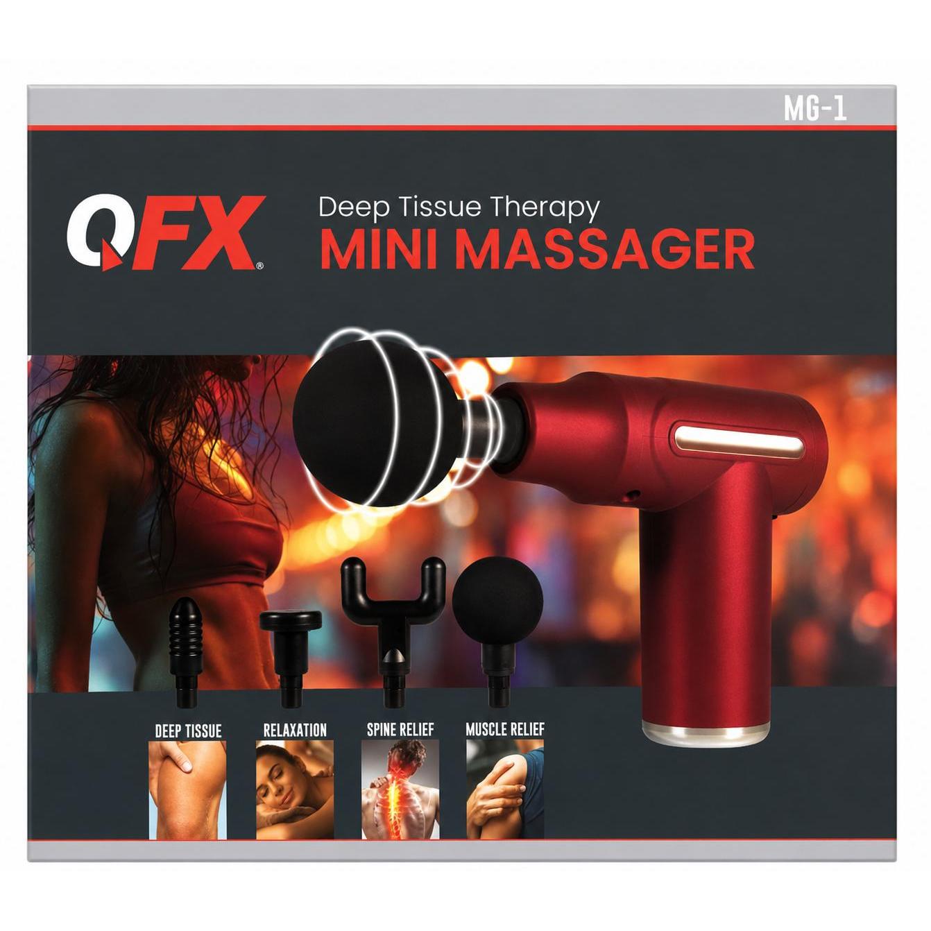 Wholesale-QFX MG1 Mini Massager - Red-Massager-Electro Vision Inc
