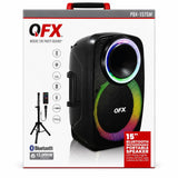 Wholesale-QFX PBX157 Bluetooth Speaker with Stand + Mic 15"-Speakers-Electro Vision Inc