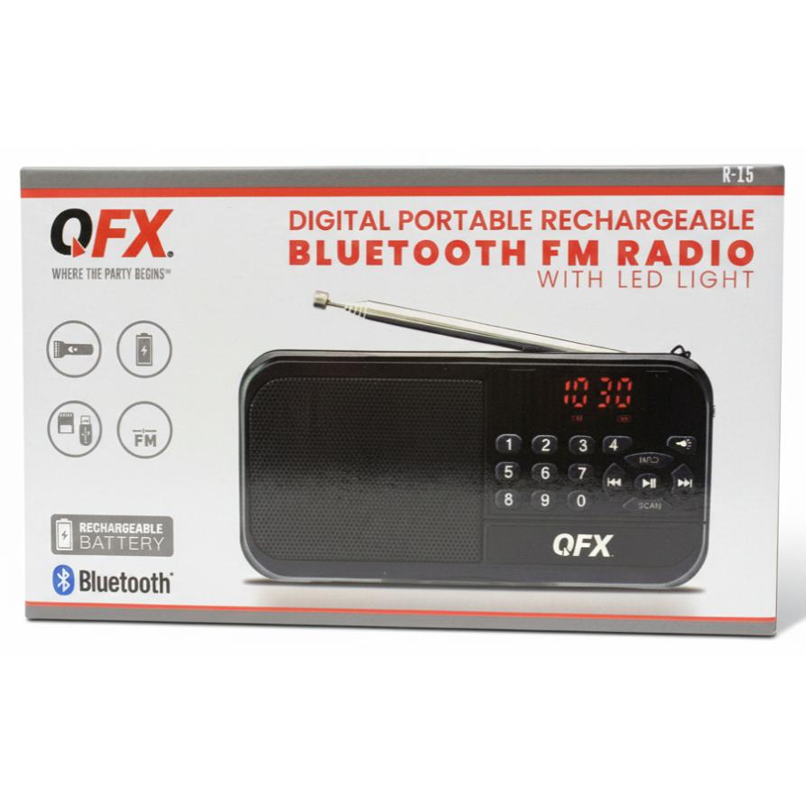 Wholesale-QFX R15 FM Digital Portable Bluetooth Rechargeable Radio-Radio-Electro Vision Inc