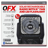 Wholesale-QFX R54 FM Radio with BT and Solar Charger Light and Fan-Solar Radio-Electro Vision Inc