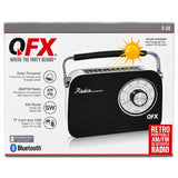 Wholesale-QFX R58BLU Retro 3-Bands Solar Bluetooth Radio - Blue-Solar Radio-Electro Vision Inc
