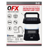 Wholesale-QFX R81 Solar Rechargeable Camping Light/ 3-Band Radio-Electro Vision Inc
