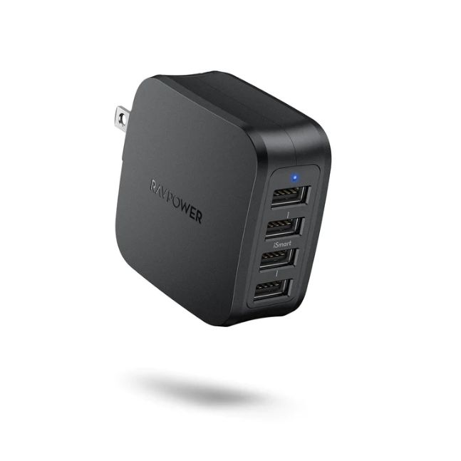 Wholesale-RavPower PC026 USB Wall Charger 40W 8A 4-Port with Foldable Plug, iPhone Charger-Charger-Electro Vision Inc
