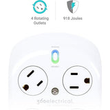 Wholesale-Revolve 36036-ALM Surge Protector with 4 Rotating Outlets Almond-Electro Vision Inc