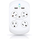 Wholesale-Revolve 36037-WHT Plus Surge 4 Rotating Outlets + 2 USB Ports Surge Protect-Electro Vision Inc