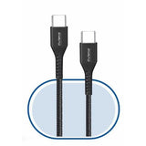 Wholesale-Riviera PDPRIV3-BRAD 3FT Fast Charging Cable [Type C - Type C (PD)] Nylon Braided - Black-Charging Cable-Electro Vision Inc
