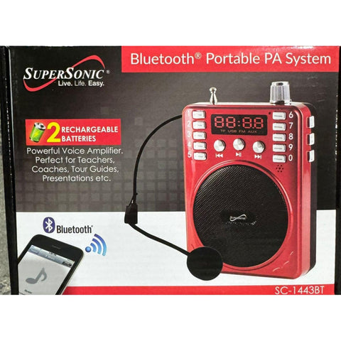 Wholesale-SC1443BTBLK - Bluetooth Portable PA System Black-PA System-Electro Vision Inc