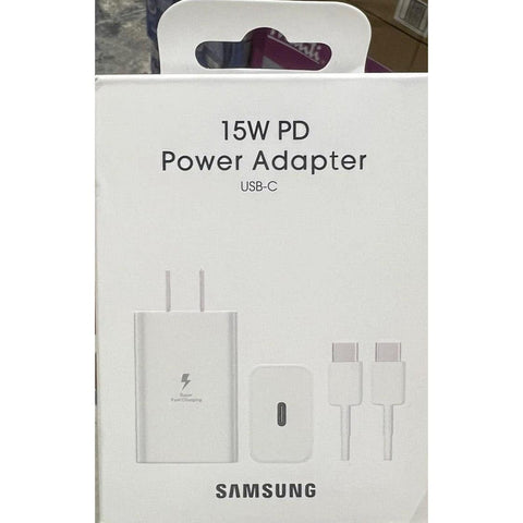 Wholesale-Samsung Travel Charger 15W Power Plug + Data Cable Type-C - Retail-Charger-Electro Vision Inc