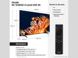 Wholesale-Samsung UN85DU8000 Crystal UHD Smart TV 85" 4K-Electro Vision Inc