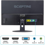 Wholesale-Sceptre 24-inch Professional Thin 1080p LED Monitor 99% sRGB 2x HDMI VGA Build-in Speakers, Machine Black (E248W-19203R Series)-Monitor-Electro Vision Inc