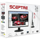 Wholesale-Sceptre 24-inch Professional Thin 1080p LED Monitor 99% sRGB 2x HDMI VGA Build-in Speakers, Machine Black (E248W-19203R Series)-Monitor-Electro Vision Inc