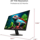 Wholesale-Sceptre E205W LED Monitor 1600 x 900 HD+ 75Hz HDMI VGA Build-in Speakers 20"-Monitor-Electro Vision Inc
