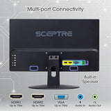 Wholesale-Sceptre E205W LED Monitor 1600 x 900 HD+ 75Hz HDMI VGA Build-in Speakers 20"-Monitor-Electro Vision Inc