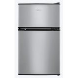 Wholesale-Midea MRM31D2BST Double Door Fridge 3.1 cu. ft. - Stainless Steel-Mini Refrigerator-Electro Vision Inc