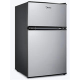 Wholesale-Midea MRM31D2BST Double Door Fridge 3.1 cu. ft. - Stainless Steel-Mini Refrigerator-Electro Vision Inc