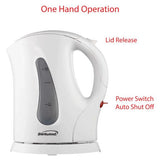 Wholesale-Brentwood KT-1610 Cordless 1L Electric Kettle - White-Electric Kettles-Electro Vision Inc