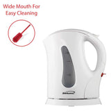 Wholesale-Brentwood KT-1610 Cordless 1L Electric Kettle - White-Electric Kettles-Electro Vision Inc
