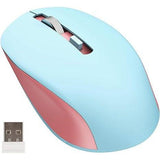 Wholesale-Seenda Wireless 2.4G mouse, Blue w/ Pink-Mouse-Electro Vision Inc