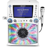 Wholesale-Singing Machine STVG785 Bluetooth Karaoke Machine with LCD Lyrics Monitor and Disco Lights, White-Electro Vision Inc