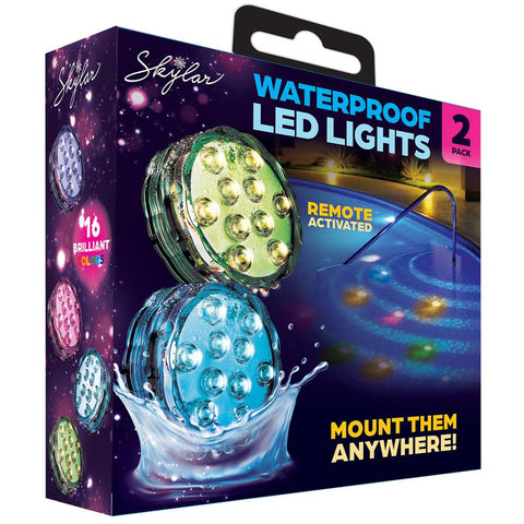 Wholesale-Skylar SK8009 - Set of 2 Waterproof LED RGB Lights-LED Light-Electro Vision Inc