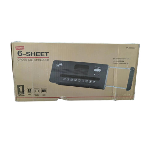 Wholesale-Staples SPLNXC6HOA Paper Shredder (6 Sheet)-Paper Shredder-Electro Vision Inc