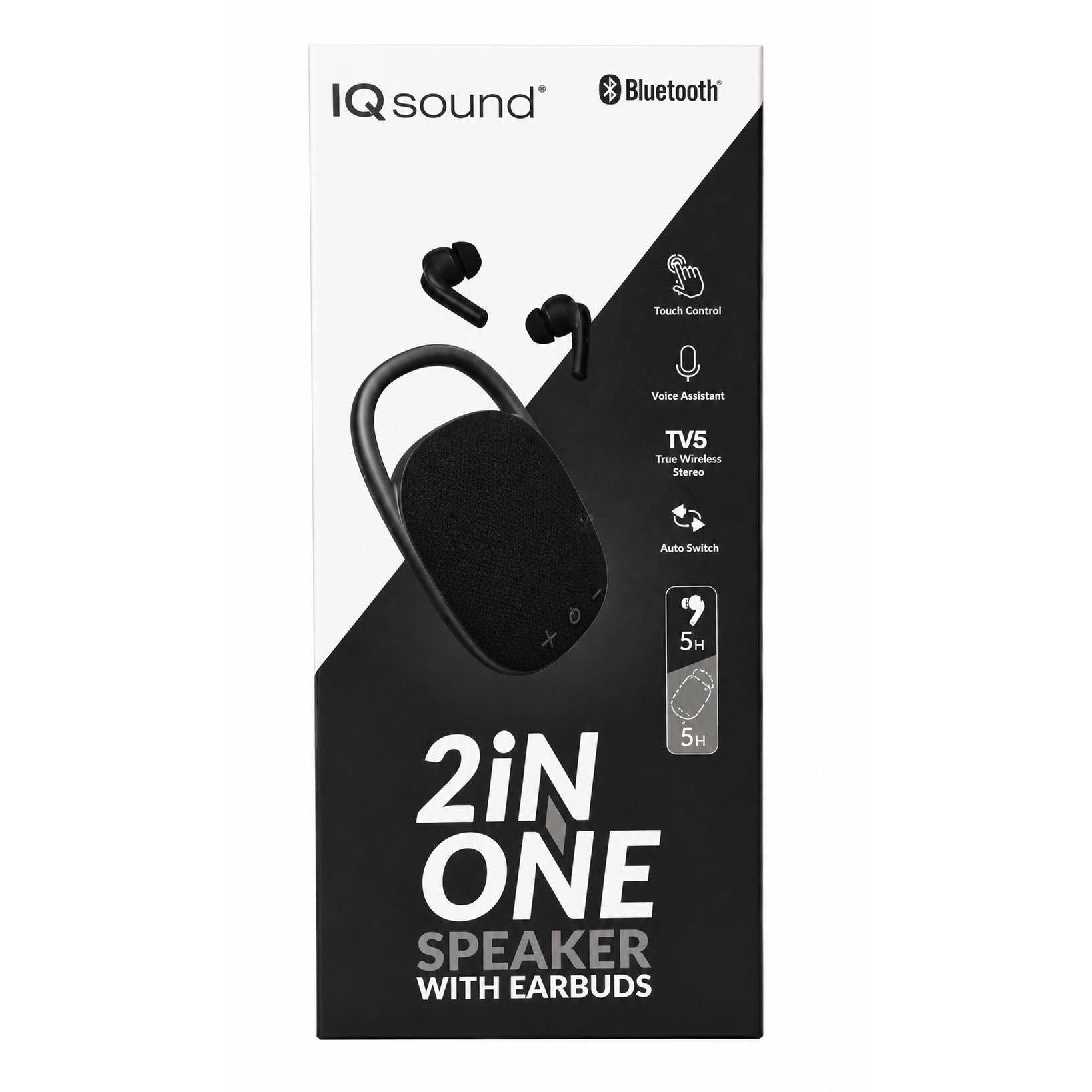 Wholesale-SuperSonic IQ246TWSBLK True Wireless Speaker and Earbuds 2-in-1 Kit-earbuds-Electro Vision Inc