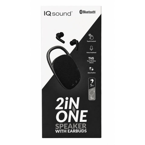 Wholesale-SuperSonic IQ246TWSBLK True Wireless Speaker and Earbuds 2-in-1 Kit-earbuds-Electro Vision Inc