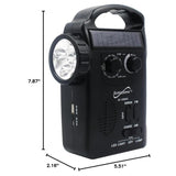 Wholesale-Supersonic SC1095 Radio 5-Way Emergency Solar/ Hand Crank w/ Flashlight-Radio-Electro Vision Inc